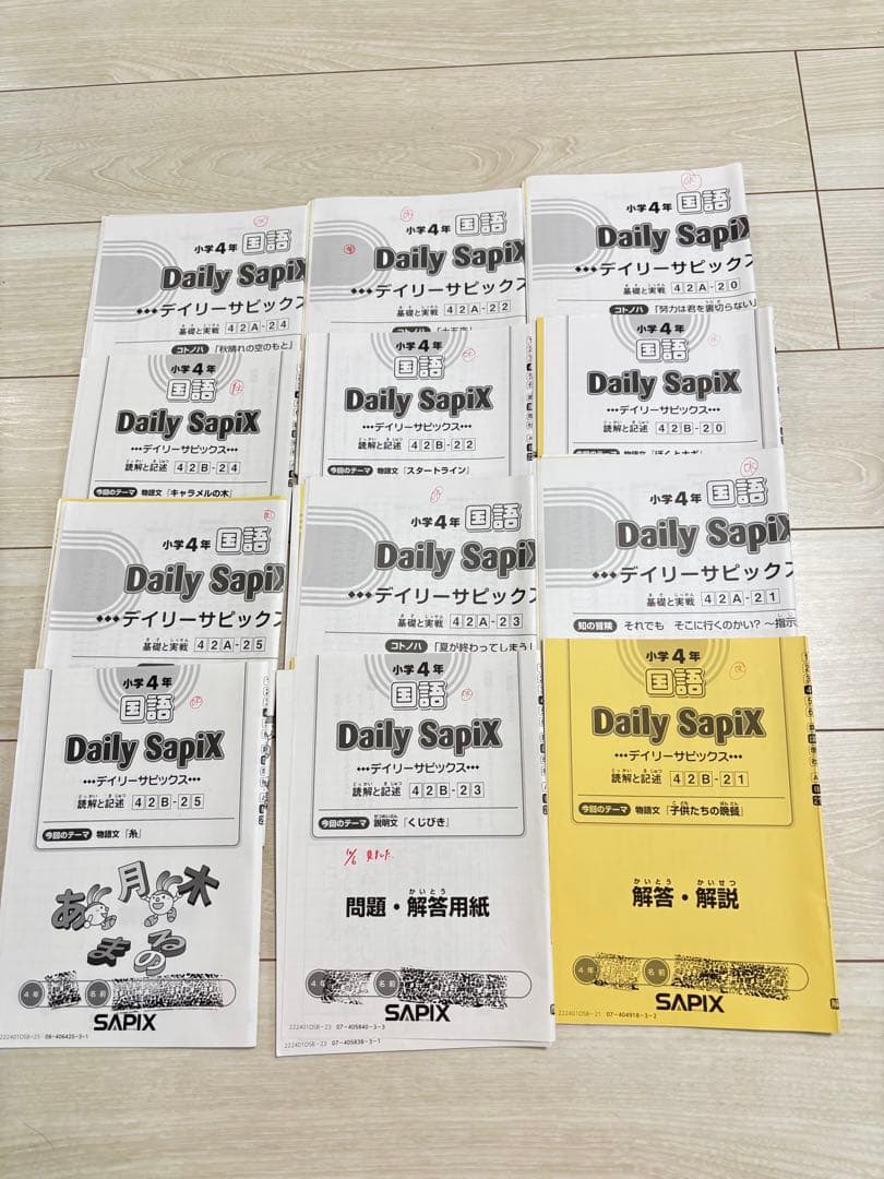 サピックス　4年生　平常、春夏冬講習　テキスト　一年分フルセット 国語