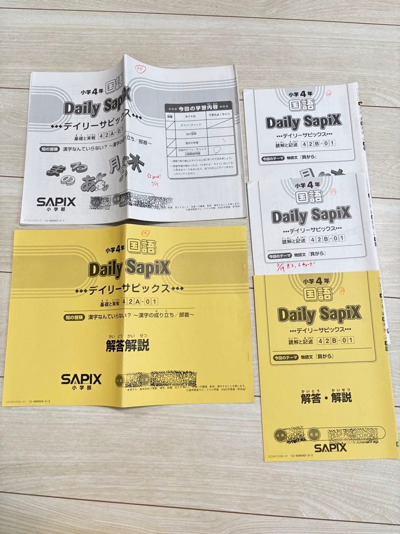 サピックス　4年生　平常、春夏冬講習　テキスト　一年分フルセット 国語