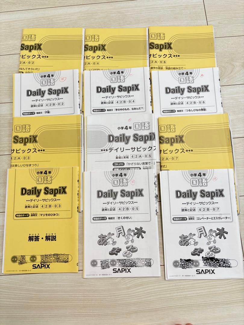 サピックス　4年生　平常、春夏冬講習　テキスト　一年分フルセット 国語