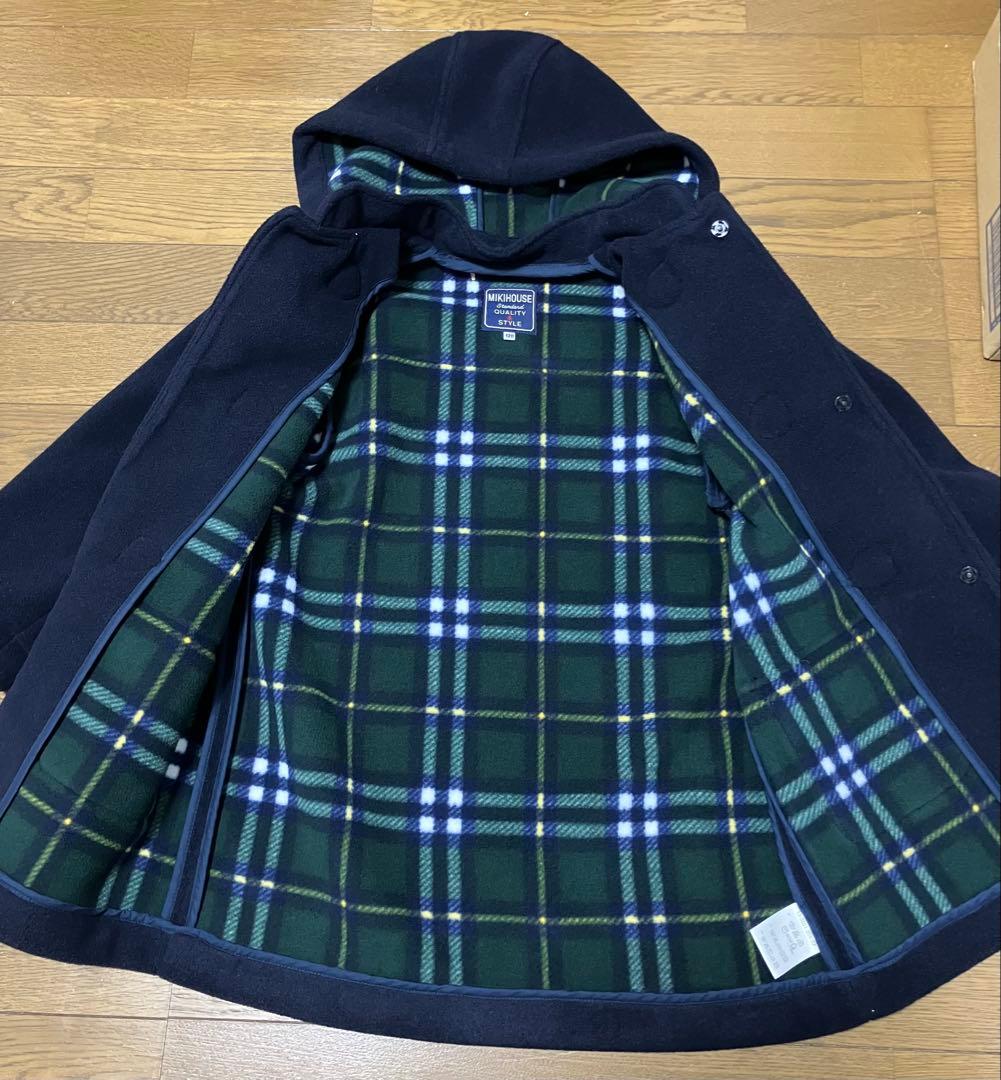 【未使用に近い】MIKI HOUSE ネイビーダッフルコート　120