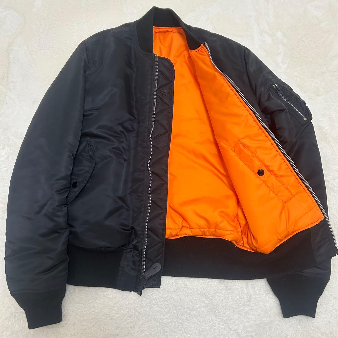 【美品】アルファインダストリーズ MA-1 フライトジャケット ブラックLサイズ