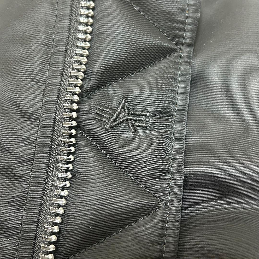 【美品】アルファインダストリーズ MA-1 フライトジャケット ブラックLサイズ