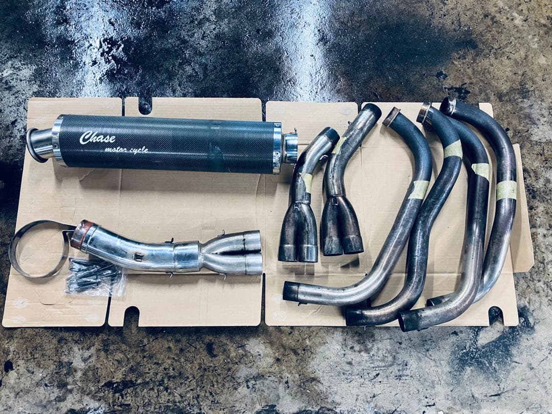 ＧＰＺ９００Ｒ用Chase マフラー ステンレスエキパイ、カーボンサイレンサー