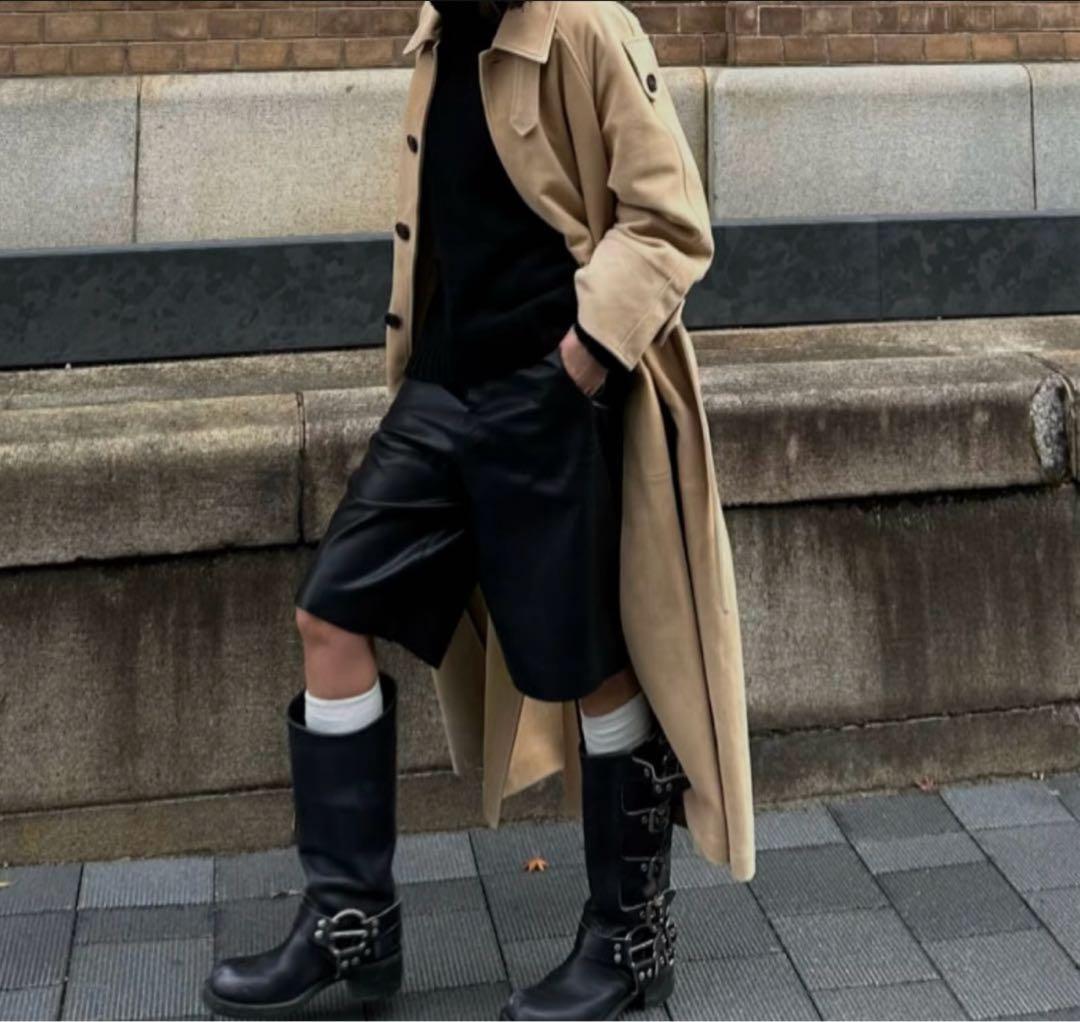 【お値下中】oksoon オクスン フェイクレザーハーフパンツ