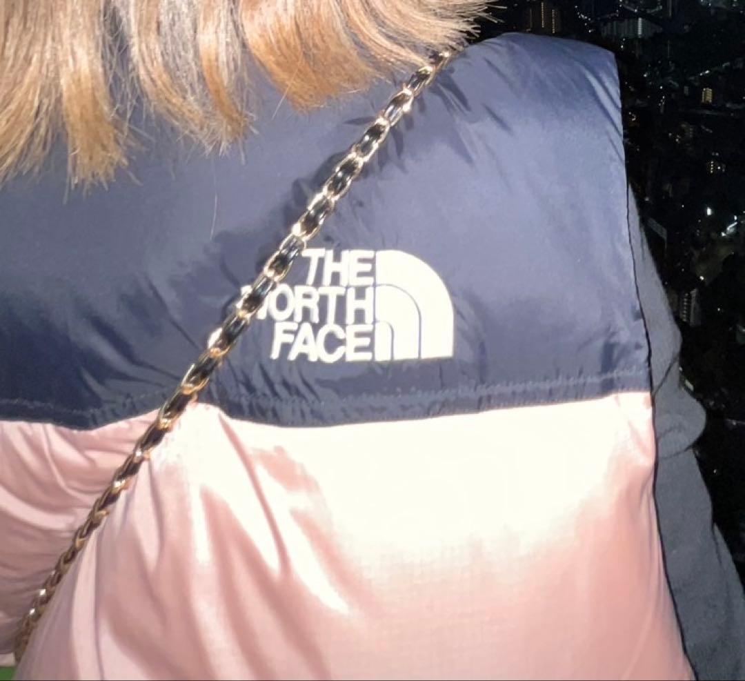 THE NORTH FACE ダウンベスト ピンク・ブラック 着画あり