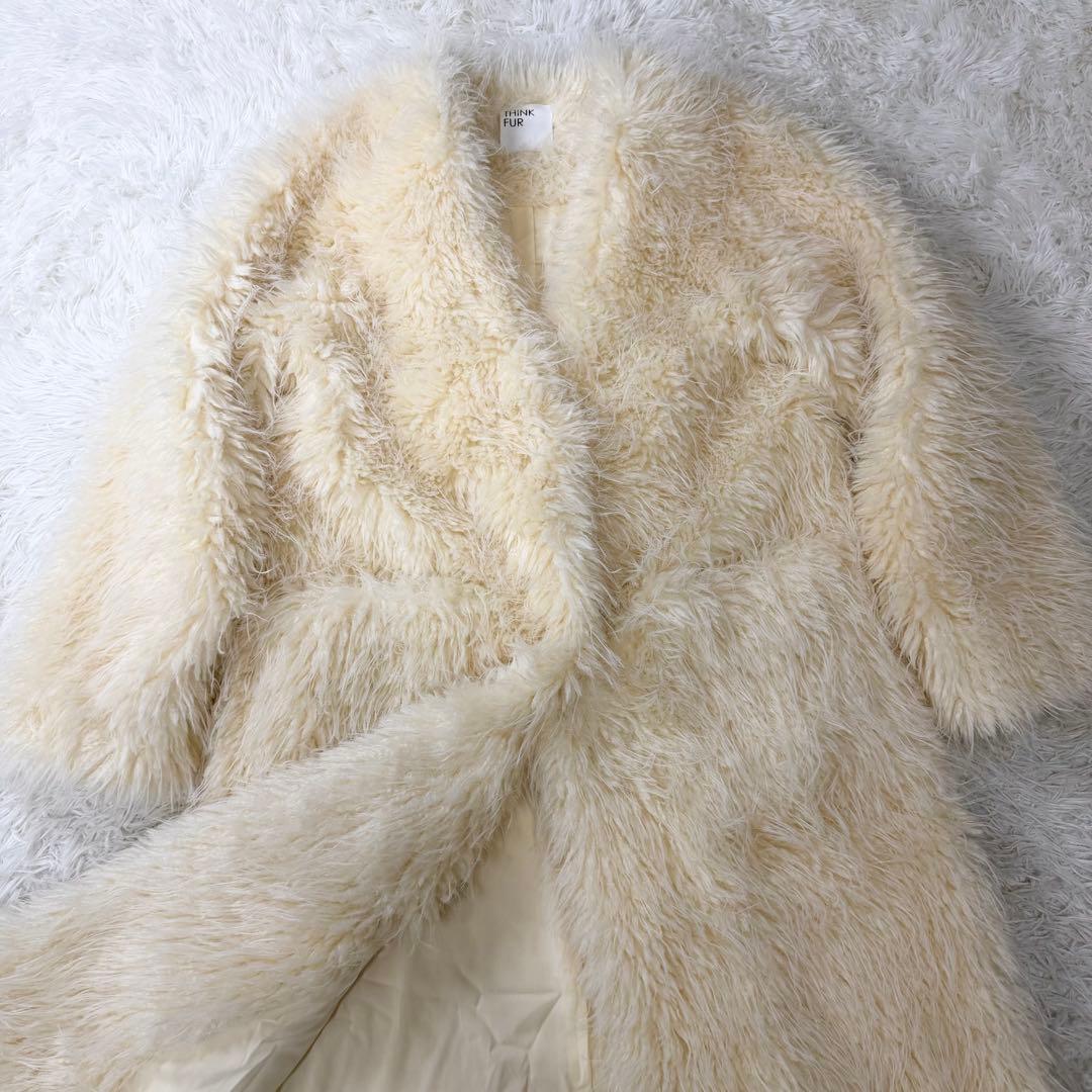 美品24製完売品　THINK FUR ロングファーリラックスコート 定価3.8万