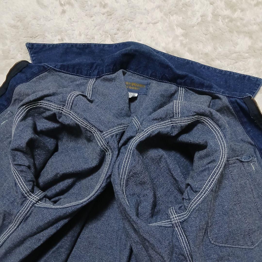 極美品/USA製 70s OSHKOSH ヴィンテージ ジップデニムカバーオール