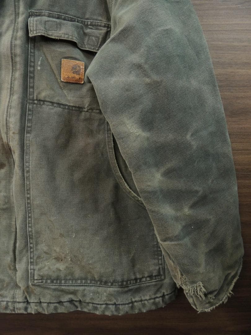 ハチノス 激フェード L カーハート トラディショナル コート モスグリーン