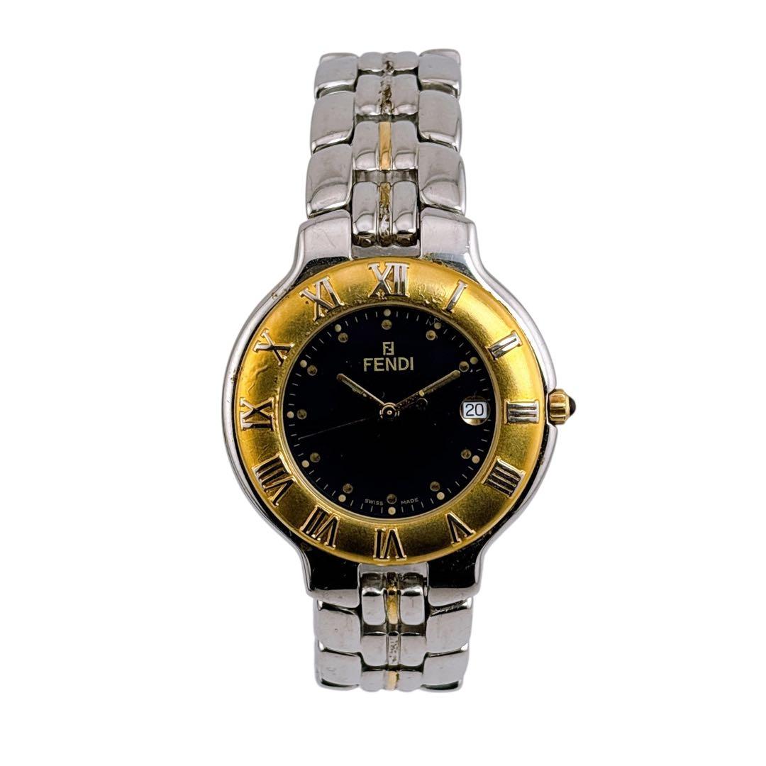 【稼働】 フェンディ 腕時計 900G デイト コンビ クォーツ インデックス