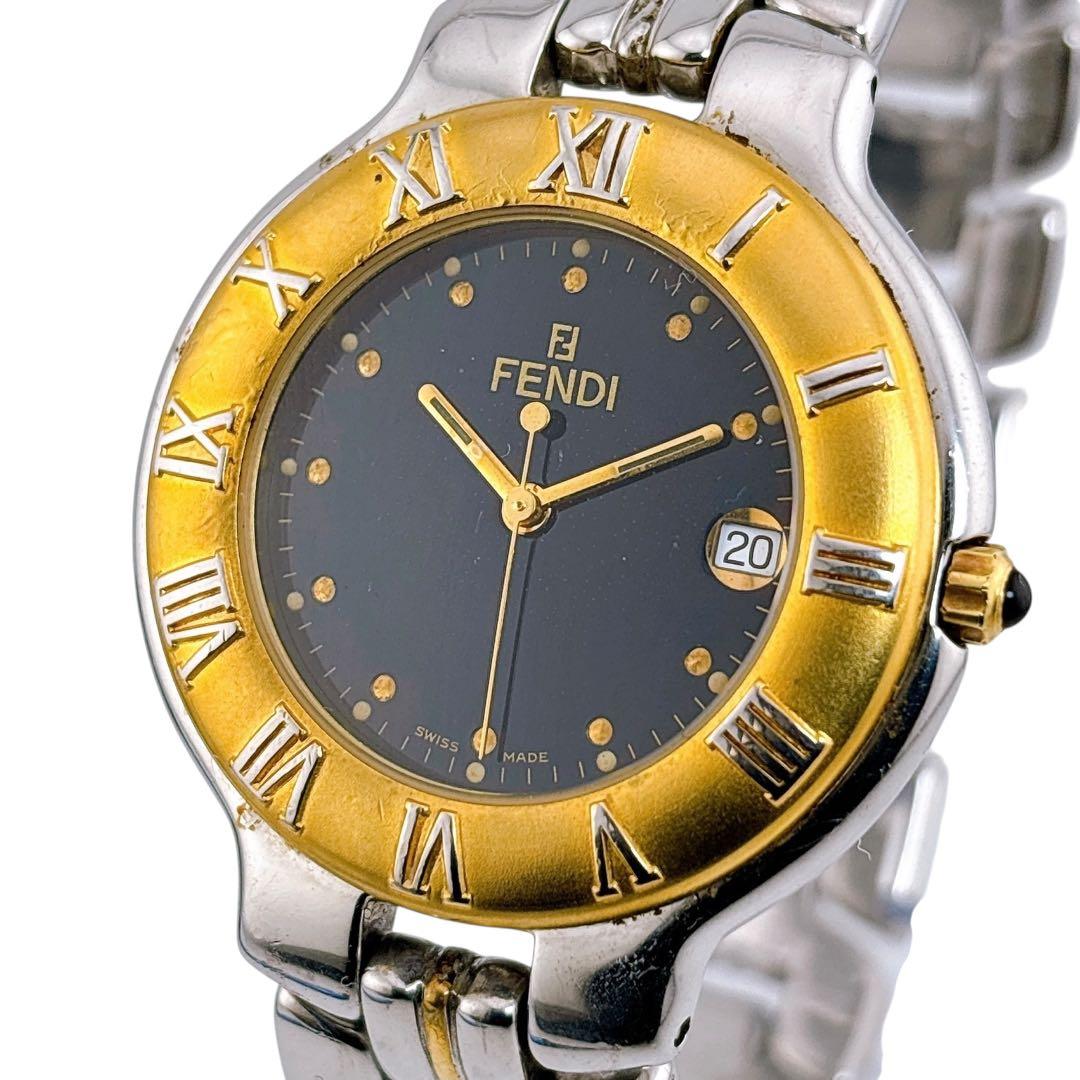 【稼働】 フェンディ 腕時計 900G デイト コンビ クォーツ インデックス