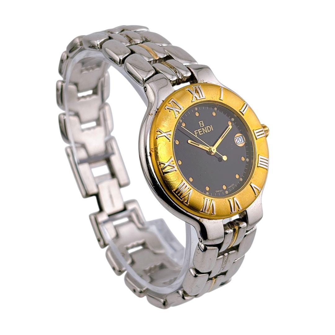 【稼働】 フェンディ 腕時計 900G デイト コンビ クォーツ インデックス