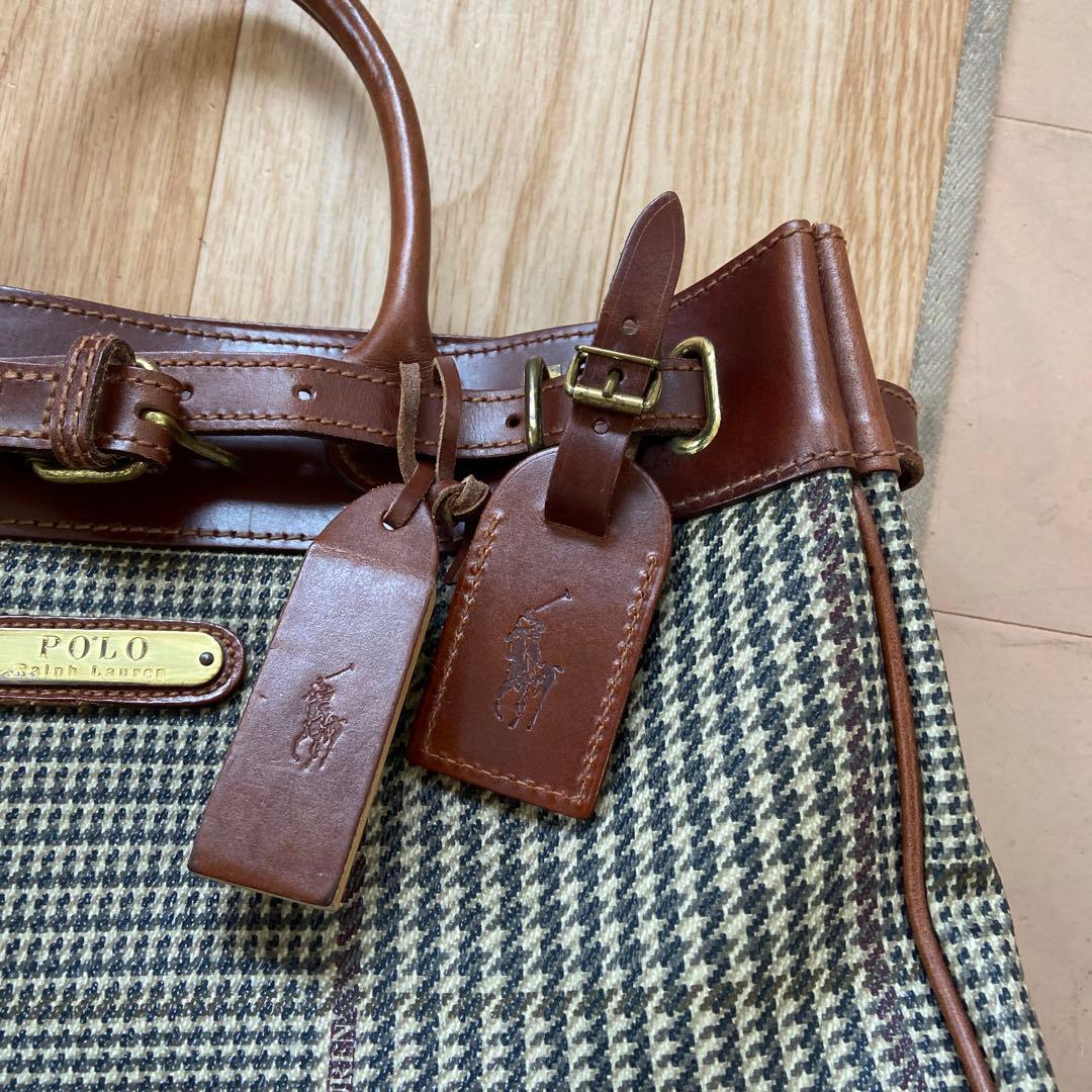 美品 Ralph Lauren トートバッグ 中型 ハウンドトゥースパターン