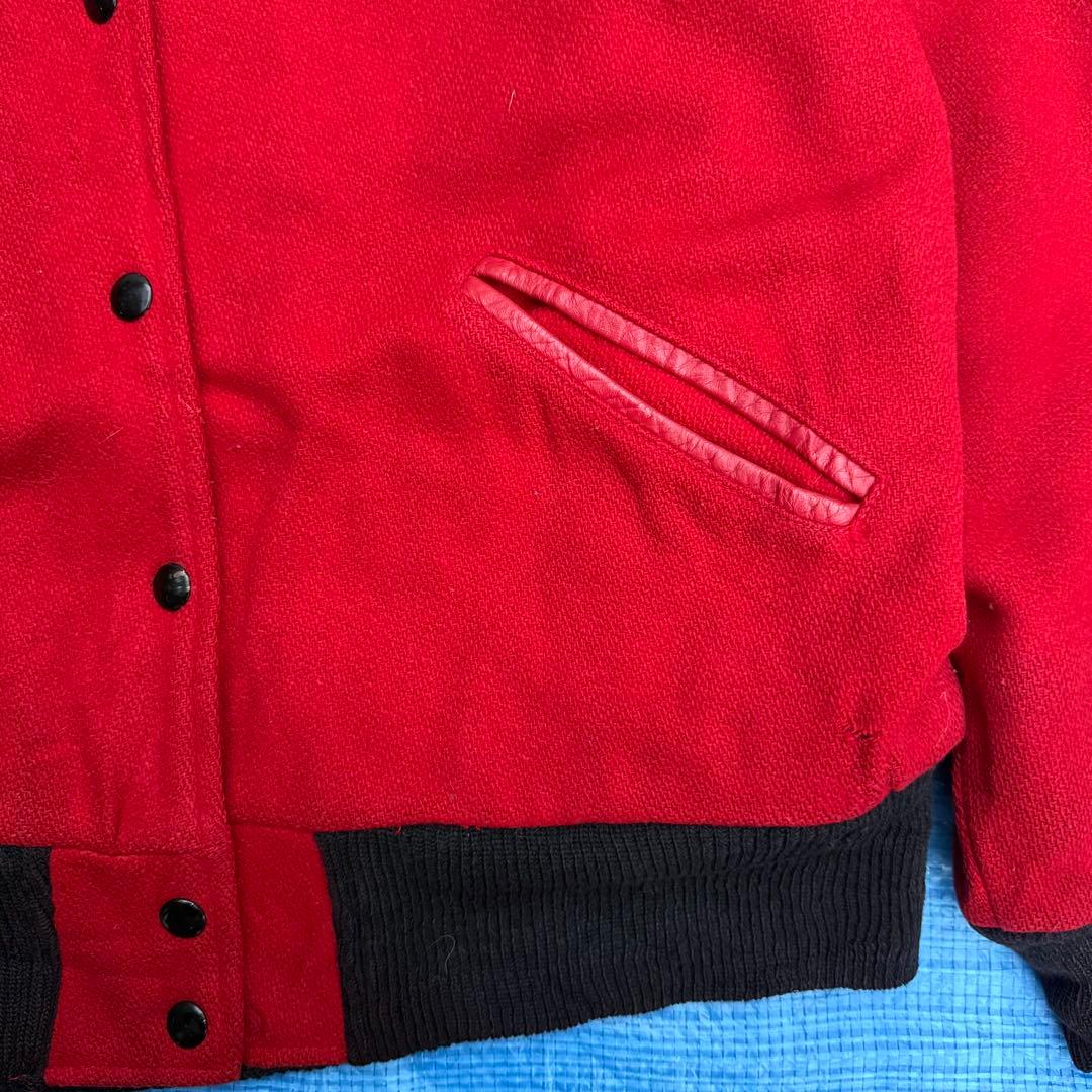 50s〜60s ウールセーラースタジャンボタスタツートンジャケットvintage