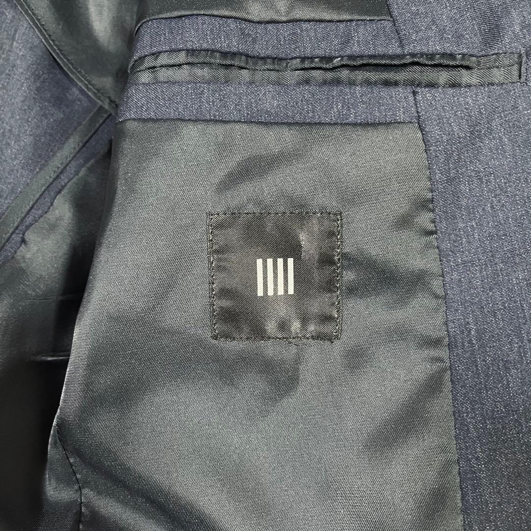 【美品/イタリア生地】スーツセレクト 3ピース セットアップ A5 ネイビー