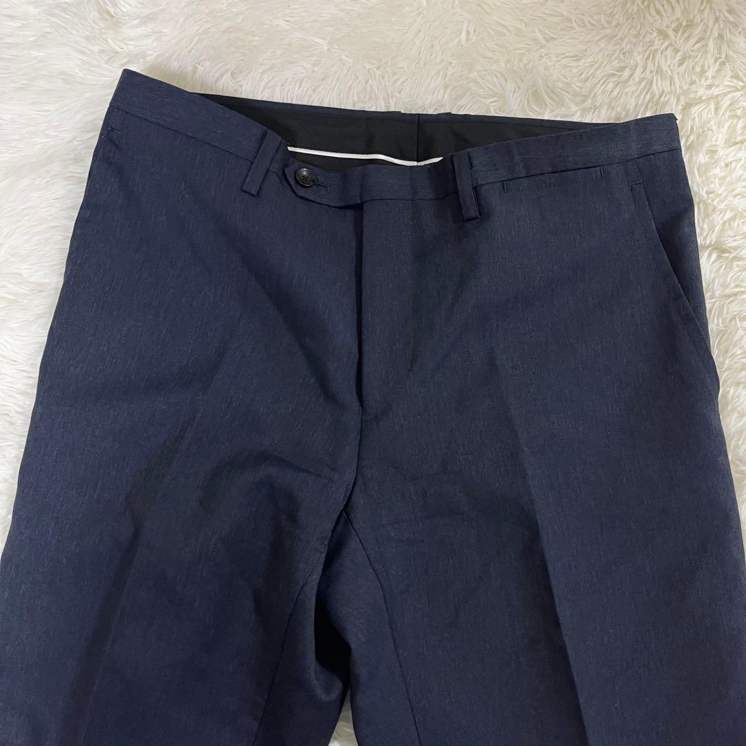 【美品/イタリア生地】スーツセレクト 3ピース セットアップ A5 ネイビー