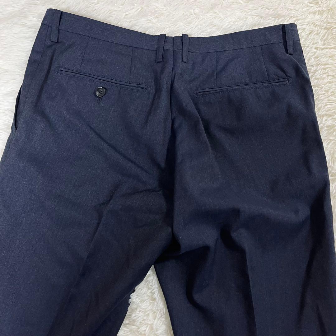 【美品/イタリア生地】スーツセレクト 3ピース セットアップ A5 ネイビー