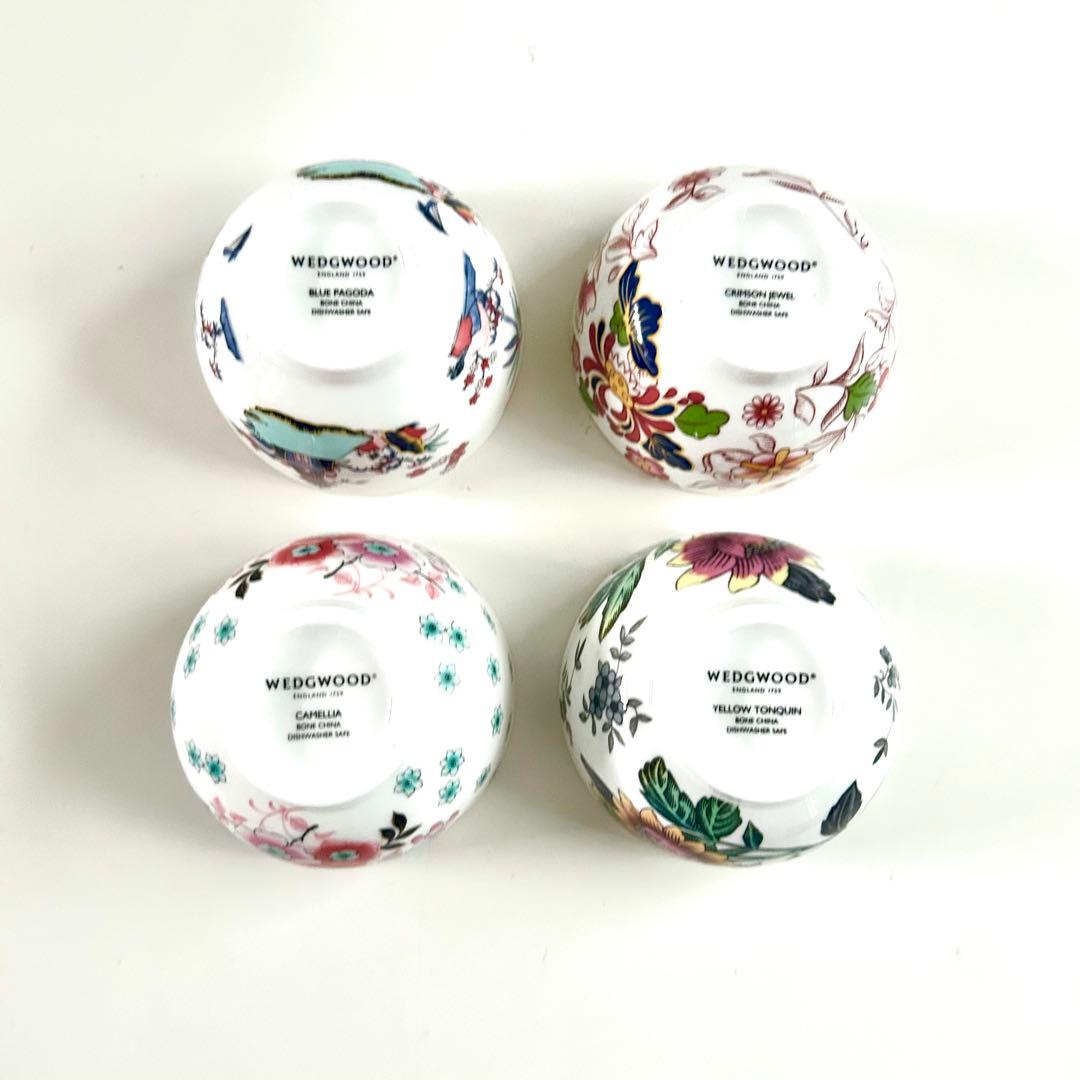新品ウェッジウッド ワンダーラスト ティーボウルセットカメリア 湯呑み 茶碗