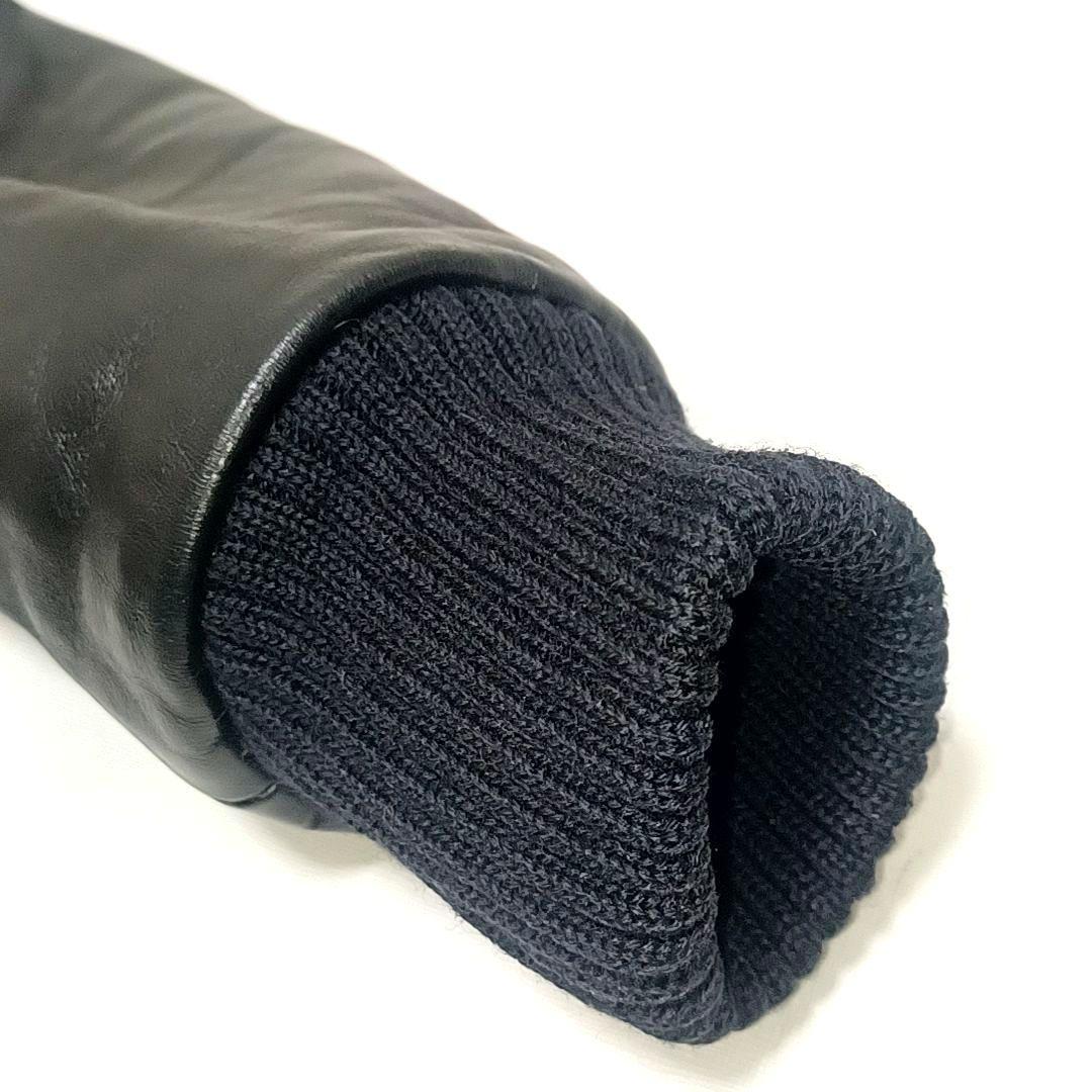 00s美品★SCHOTT　ショット　牛革 レザー×メルトン　スタジャン　ブラック