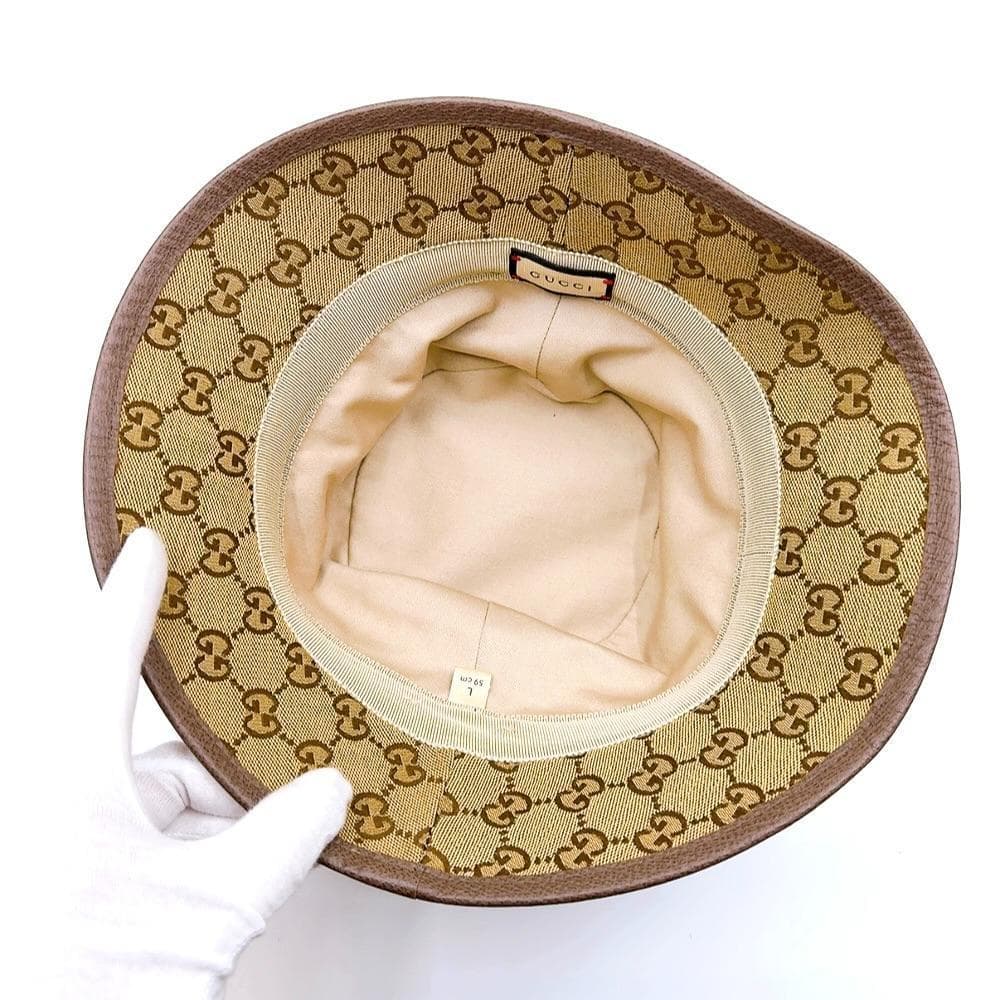 ◇グッチ◇576587/チェックフェドラ/L/ハット/帽子/ブランド