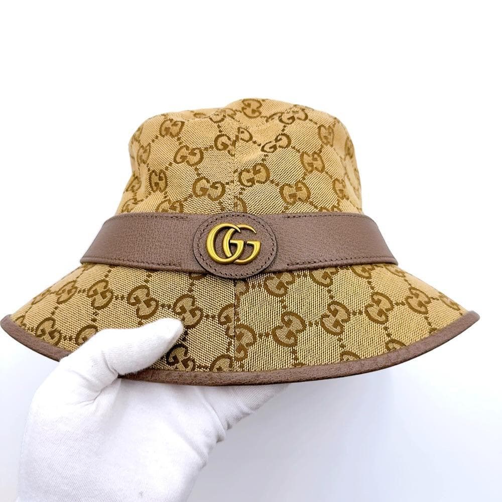 ◇グッチ◇576587/チェックフェドラ/L/ハット/帽子/ブランド