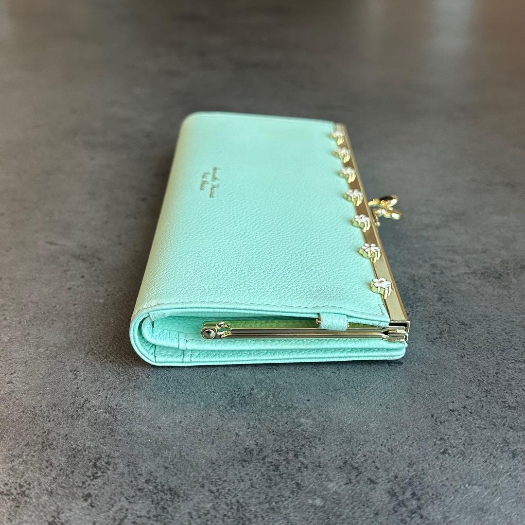 サマンサタバサプチチョイス フラワーモチーフ口金長財布 ミント