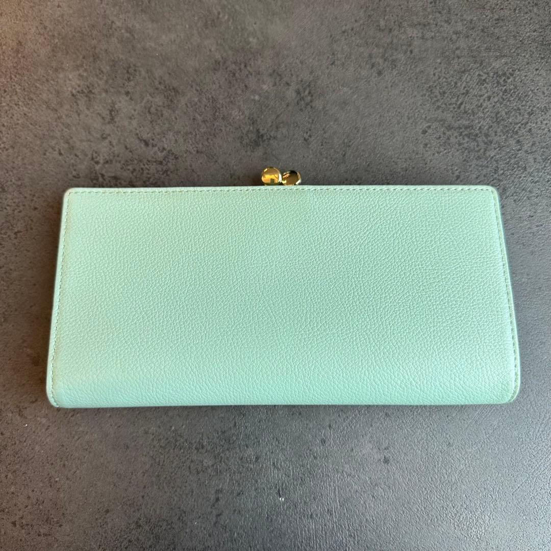 サマンサタバサプチチョイス フラワーモチーフ口金長財布 ミント