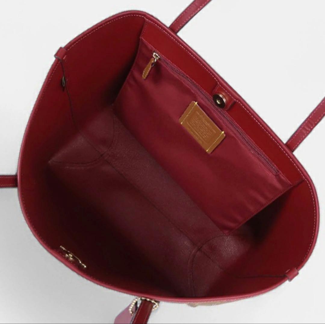 新作、coachコーチシグネチャーチェリープリントトートバッグ