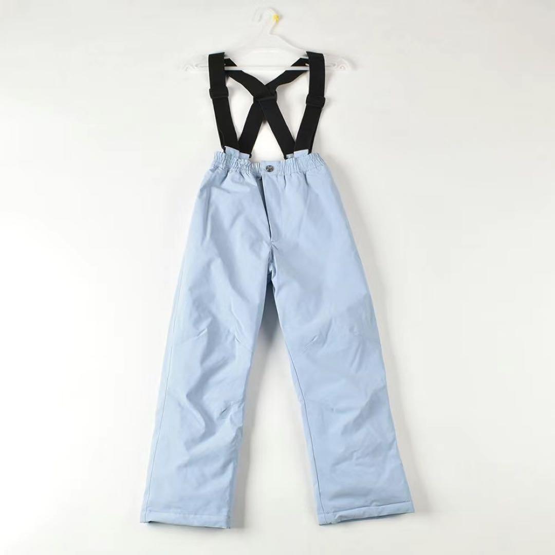 子供用スキーウェア 青系花柄 上下セット130cm