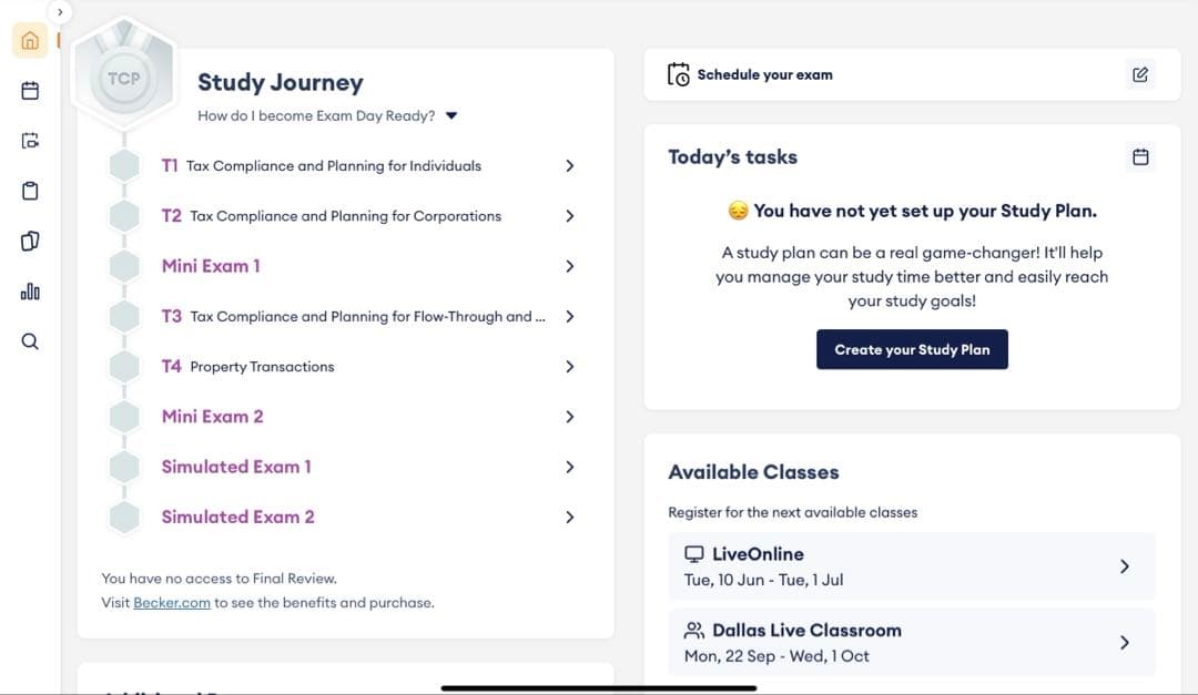 Becker USCPA テキスト　問題集　模擬試験