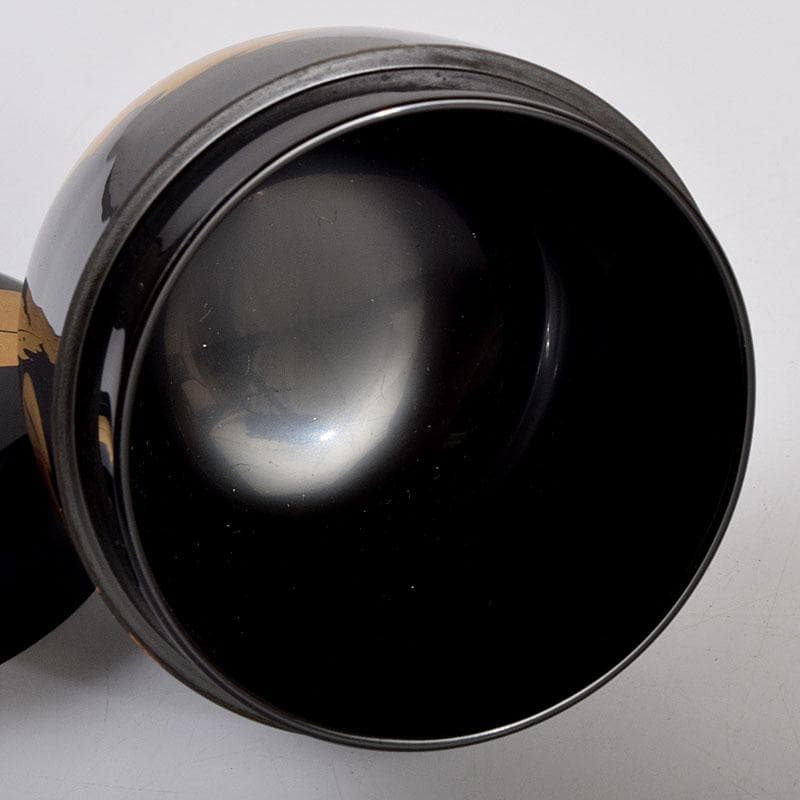 茶道具　道場宗廣作　柊蒔絵　中棗　共箱　C　8895