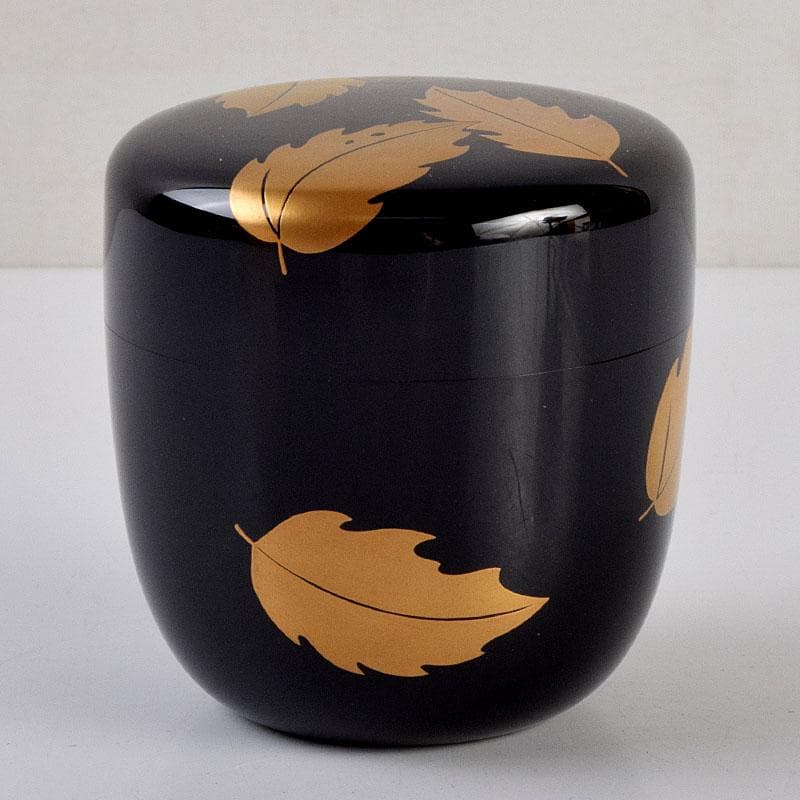 茶道具　道場宗廣作　柊蒔絵　中棗　共箱　C　8895