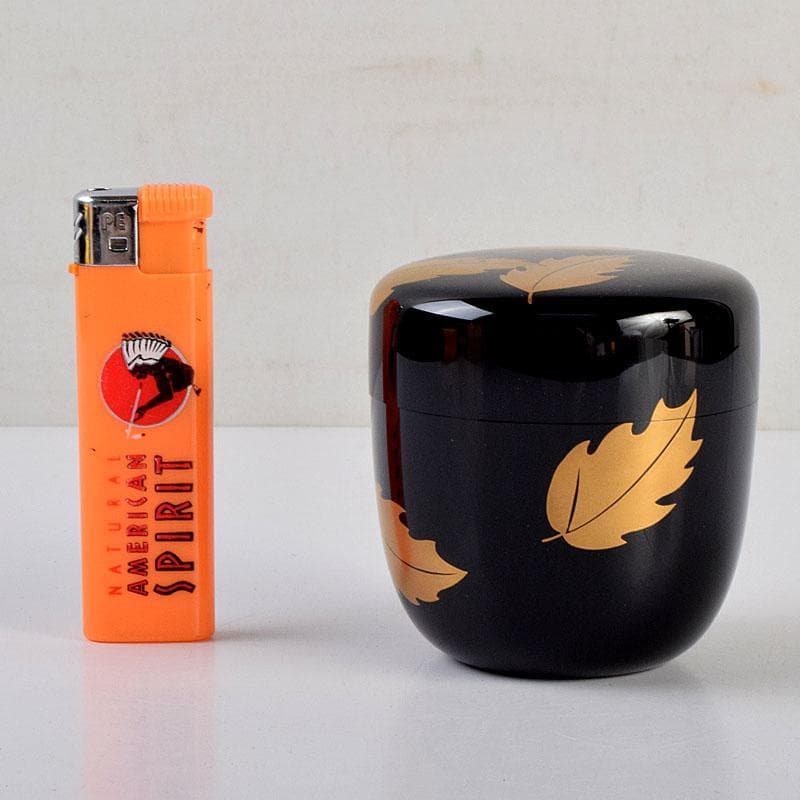 茶道具　道場宗廣作　柊蒔絵　中棗　共箱　C　8895