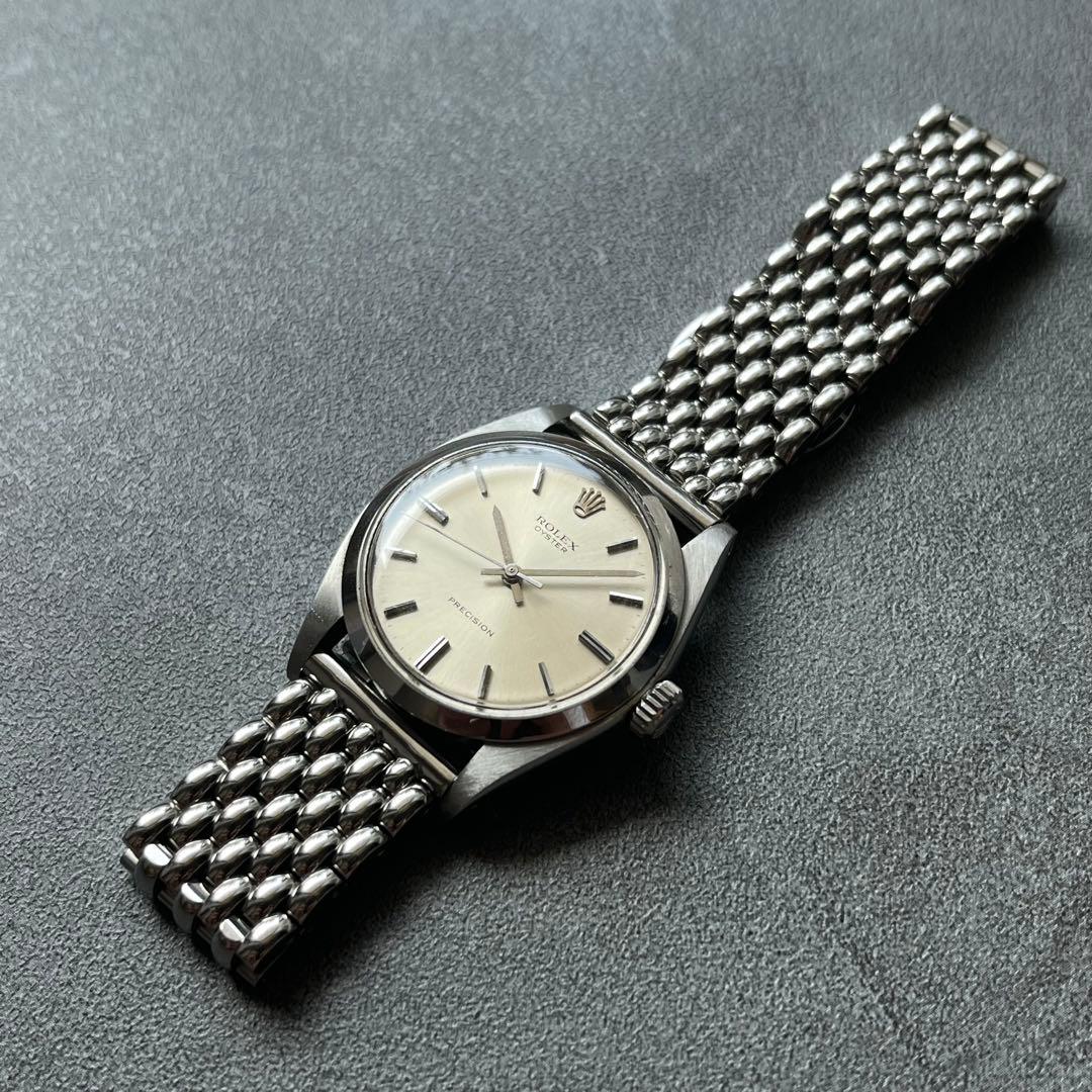 中古美品 ライスブレス 無垢19mm バタフライバックル 腕時計ブレスレット