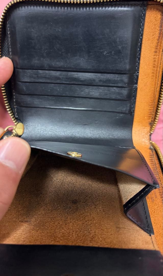 PORTER ブラック レザー 二つ折り財布　フィルム