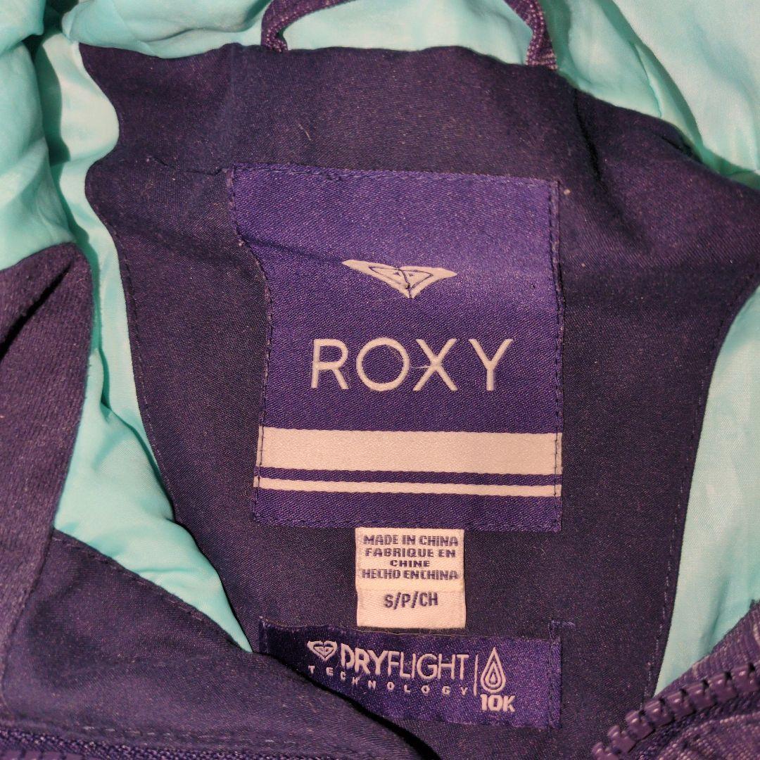 【美品】ROXY　スノボウェア　上下セット　総柄　デニム風　ワインレッド　Ｓ