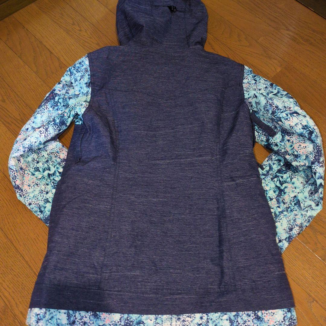 【美品】ROXY　スノボウェア　上下セット　総柄　デニム風　ワインレッド　Ｓ