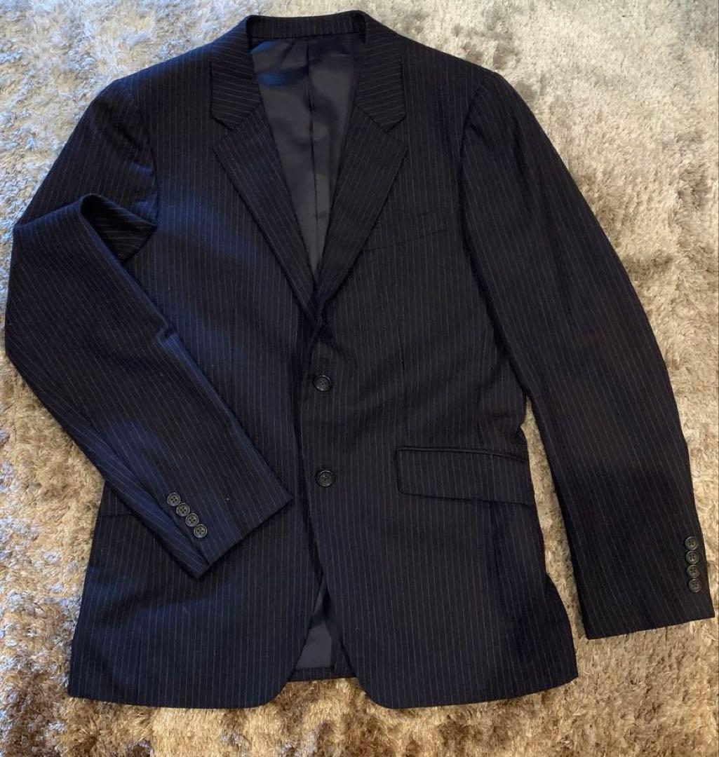 タケオキクチ　ネイビー ストライプ ビジネススーツ　サイズ4