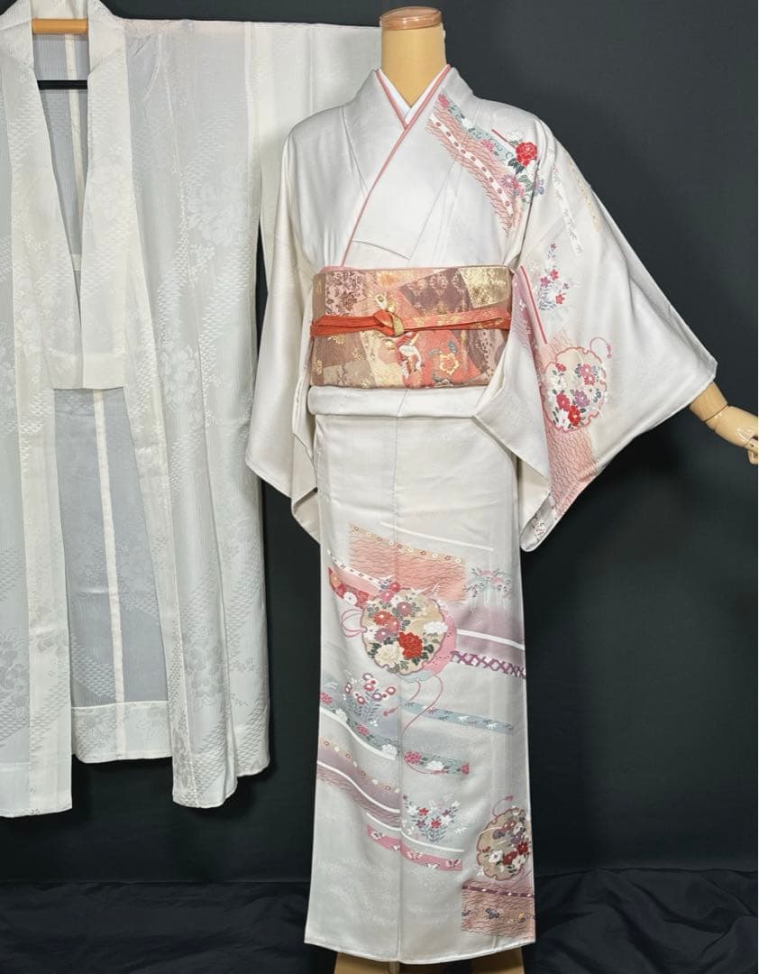 2597★格調上位　古典有職文様★訪問着セット★正絹長襦袢付き★6点セット★