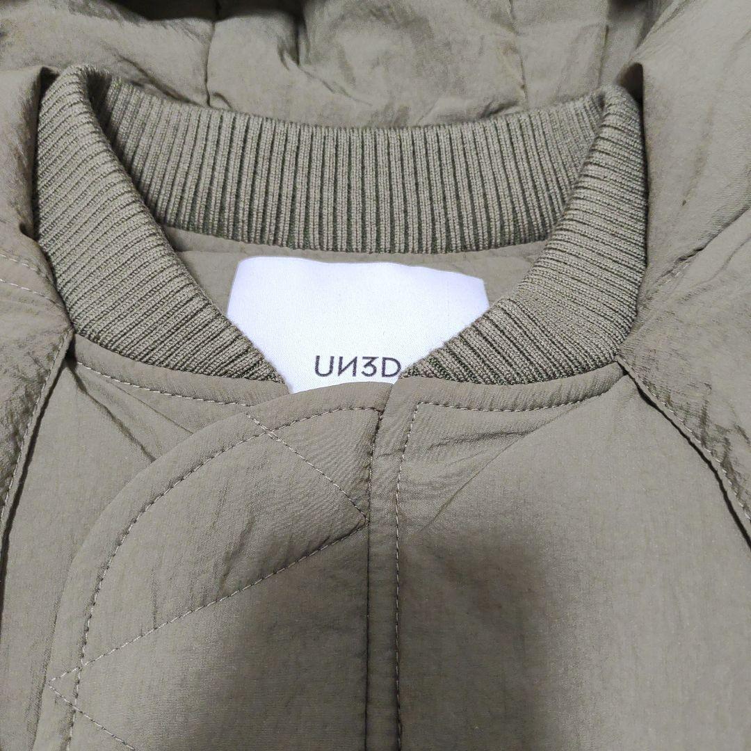 UN3D.　ダウンショートベスト　カーキ系　アンスリード