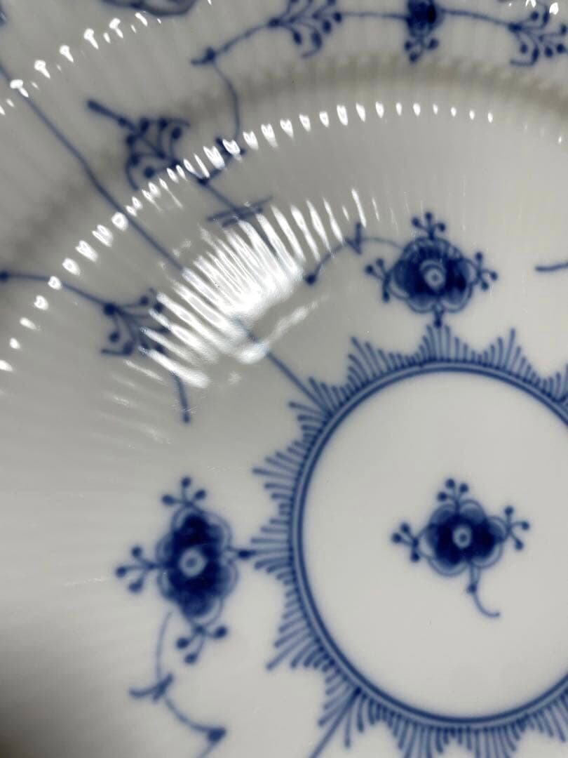 ロイヤルコペンハーゲンブルーフルーテッドフルレースプレート25cm皿未使用近美品