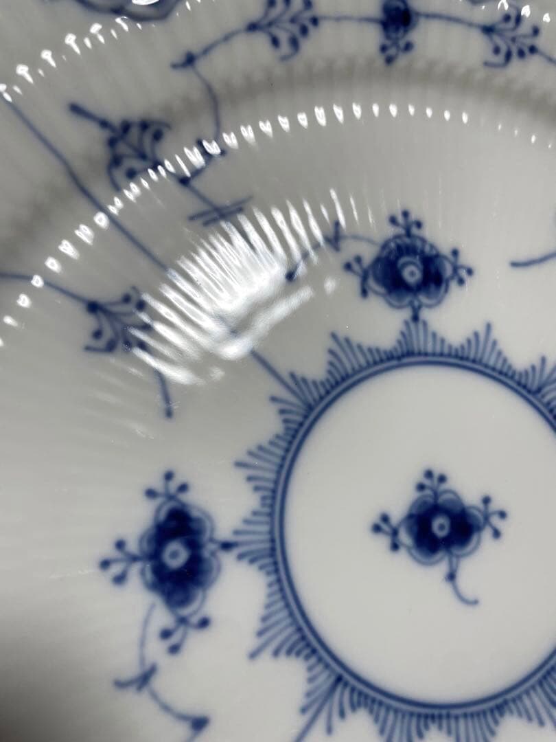 ロイヤルコペンハーゲンブルーフルーテッドフルレースプレート25cm皿未使用近美品