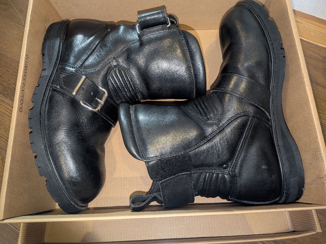 KADOYA BLACK ANKLE ライダーブーツ 25.5cm