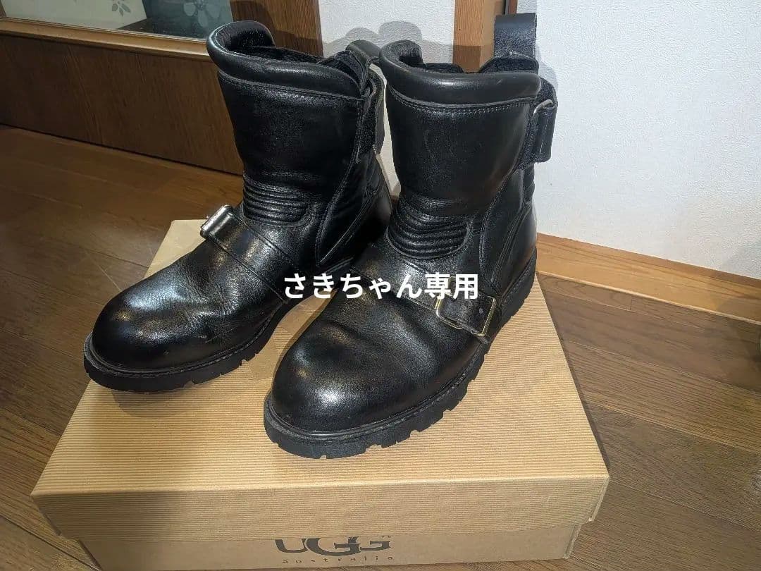 KADOYA BLACK ANKLE ライダーブーツ 25.5cm