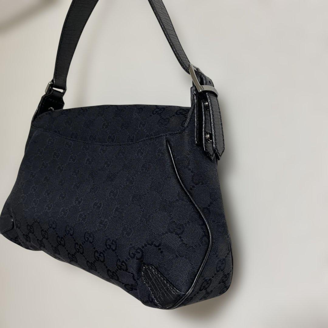 美品！GUCCI グッチワンショルダーハンドバッグ キャンバス　ホースビットレザ