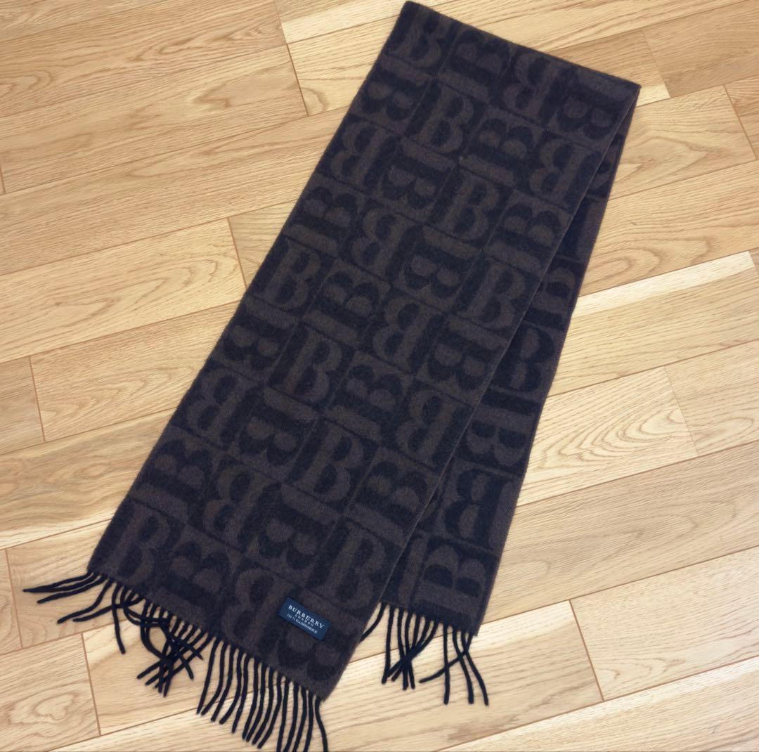 な*ん様 Burberry バーバリー　Bロゴ　マフラー　カシミヤ