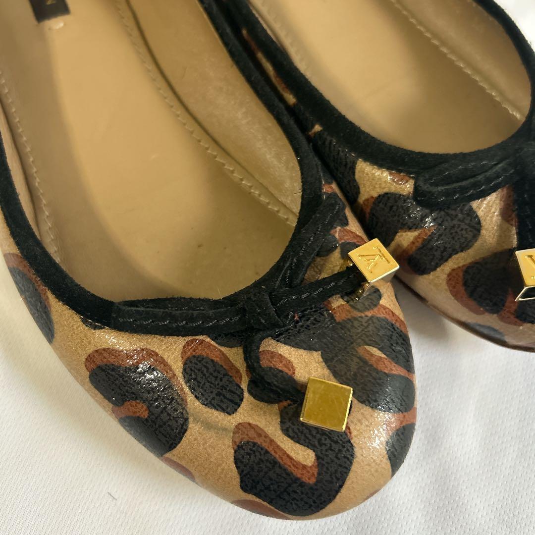 ルイヴィトンLOUISVUITTONフラットシューズ レオパード36 23cm