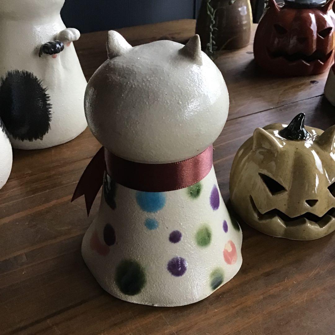 ハレハレ猫(白猫)＋猫かぼちゃランタン(オレンジ) ハロウィンセット