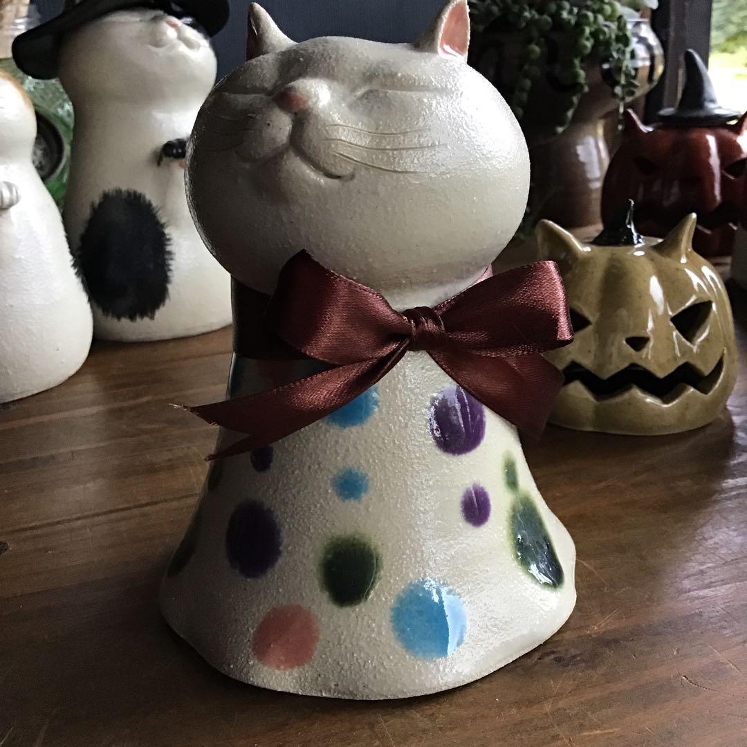 ハレハレ猫(白猫)＋猫かぼちゃランタン(オレンジ) ハロウィンセット