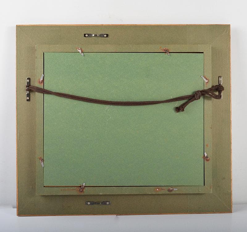 藤崎恒頼作　油彩F3号　『魚夫』　額装　箱付　V R4434C