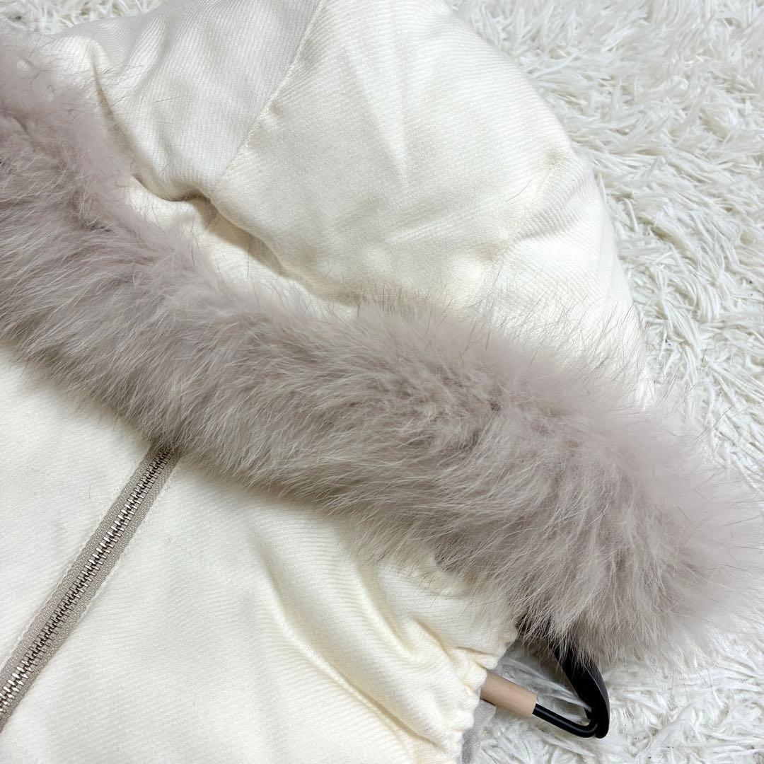 ANAYI✨良品　ダウンベスト　フォックスファー　フード　リバーシブル　きれカジ